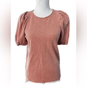 MADEWELL XS Floral Jacquard Puff-Sleeve Tee MB752